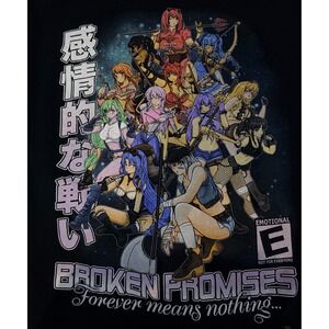 Broken Promises Anime Graphic Tee Black Mens Medium Emotional Not For Everyone